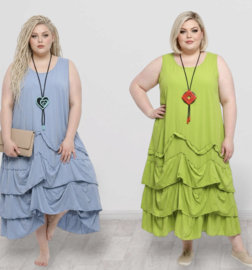 Moonshine  katoen A-lijn jurk stretch /in meerdere kleuren