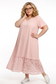 ITALIA MODA viscose  mix A-lijn jurk met kant stretch /in meerdere kleuren