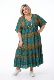 UNIDIVA viscose/zijde  A-lijn zomer jurk apart