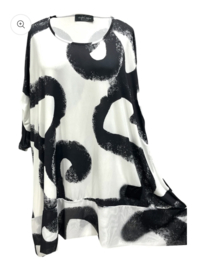 Vincenzo Allocca oversized A-lijn jurk apart stretch /wit/zwart