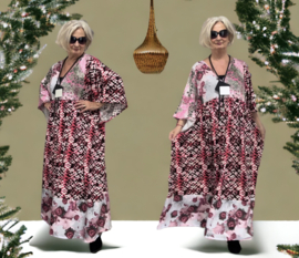 Mila Ragazza oversized A-lijn katoen tricot boho jurk  apart (extra groot)stretch