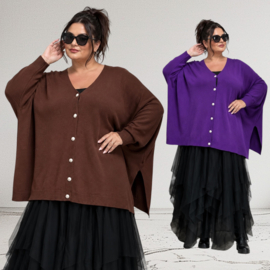 ITALIA oversized viscose mix gebreide vest/top/in meerdere kleuren
