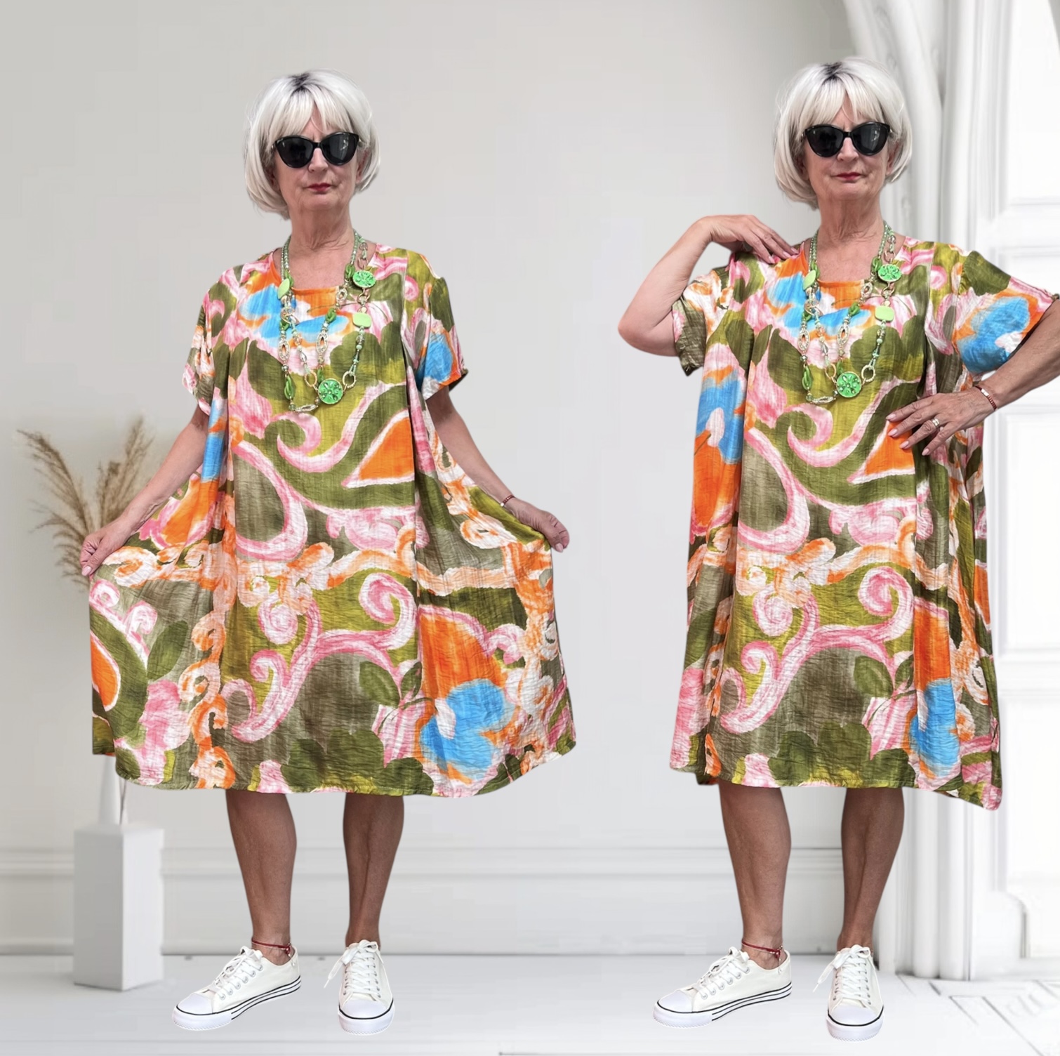 Fannycoo Germany tencel A-lijn jurk met zakken