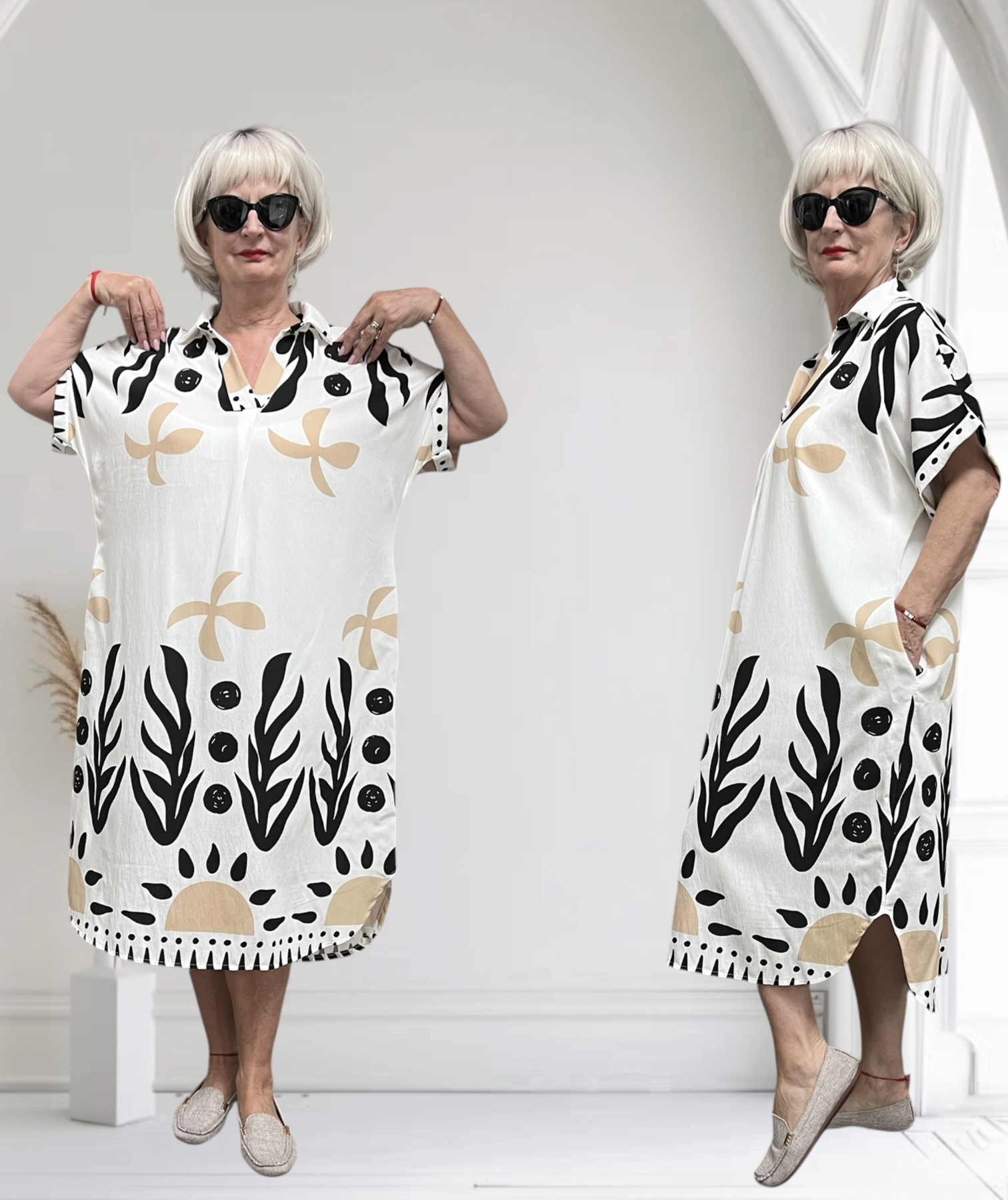 ITALIA MODA oversized visccose zomer jurk apart