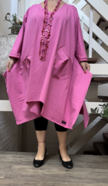 Ilona oversized A-lijn jersey viscose tuniek/jurk met zakken apart stretch  (extra groot)