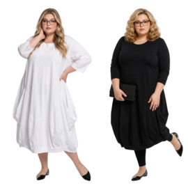 Moonshine katoen ballon jurk stretch / meerdere kleuren