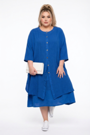 New Collectio oversized linnen A-lijn jurk + katoen blazer /in meerdere kleuren