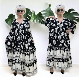 Vincenzo Allocca oversized viscose  BOHO A-lijn jurk apart