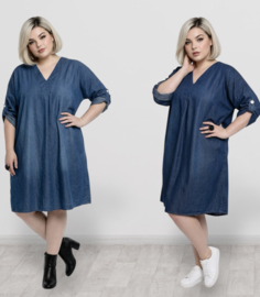 Vincenzo Allocca oversized jeans katoen A-lijn jurk/tuniek apart