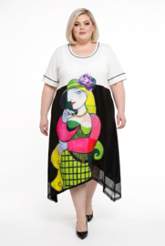 CN-G viscose A-lijn jurk met zakken stretch