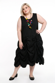 Moonshine katoen A-lijn jurk stretch/zwart