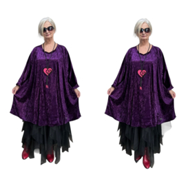 Ina oversized A-lijn velours stretch jurk (extra groot)