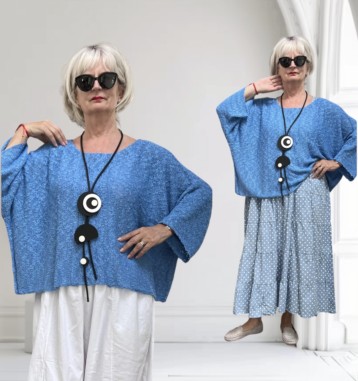 MB katoen/acryl oversized zacht  gebreide top stretch /in meerdere kleuren