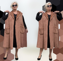 ITALIA MODA oversized fleece mouwloze vest/blazer / stretch