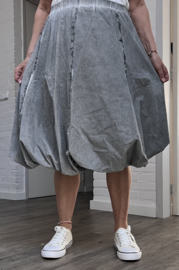 LUUKAA de modieuze kleuring oversized katoen rok /gevoerd