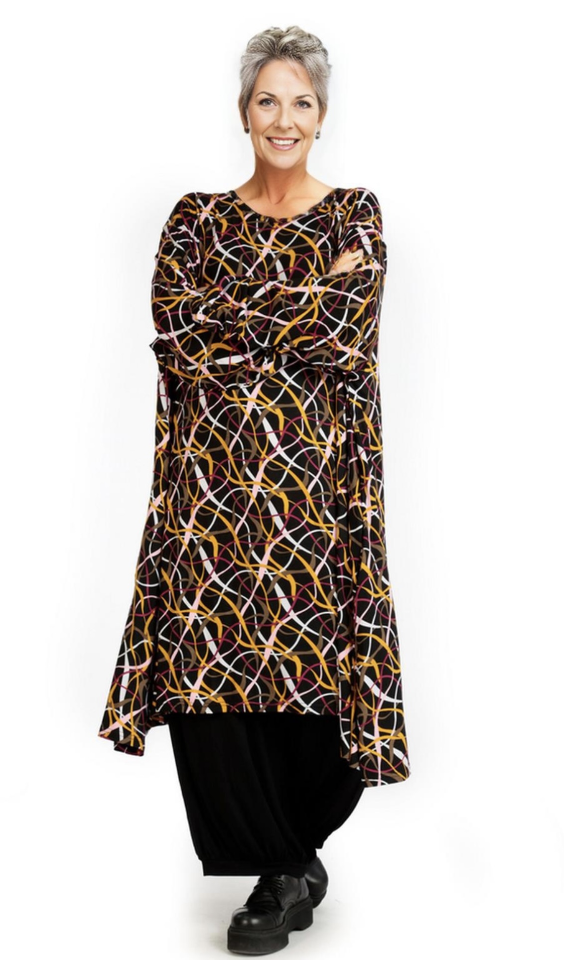 AKH oversized viscose tricot  A-lijn tuniek  apart stretch