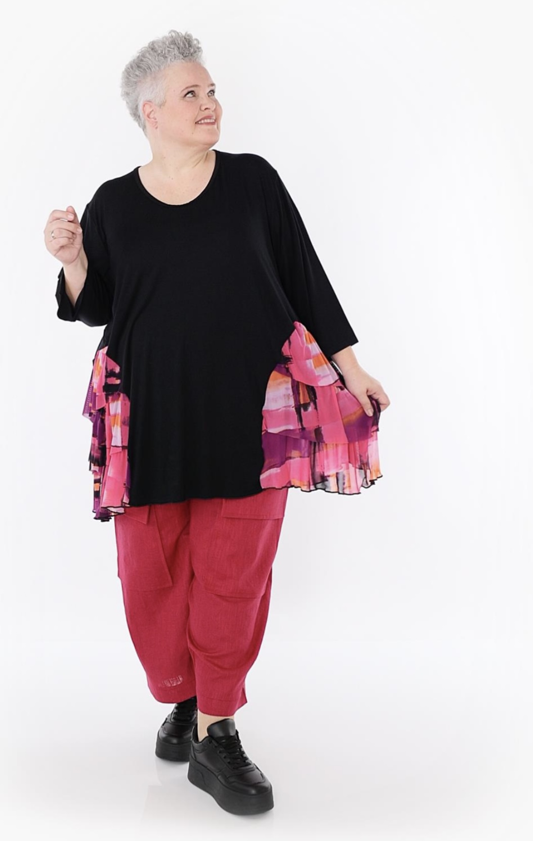 AKH oversized viscose A-lijn tuniek /apart/stretch
