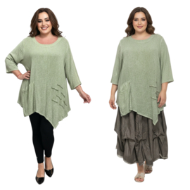 Moonshine oversized de modieuze kleuring  linnen/viscose  A-lijn tuniek