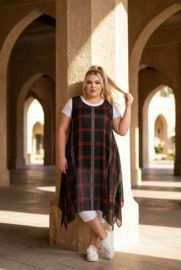 AKH oversized chique chiffon A-lijn  jurk/overjurk /tuniek apart