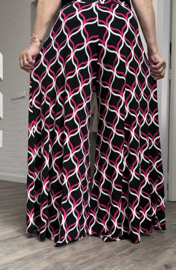ITALY Mode jersey viscose  wijde broek apart /zeer rekbaar