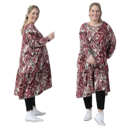 AKH oversized viscose mix A-lijn jurk apart stretch