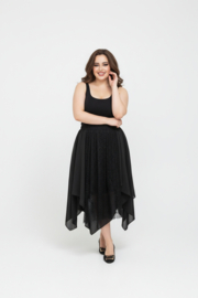 Moonshine oversized katoen mix rok met KANT zwart