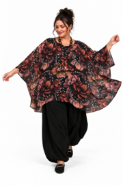ITALIA MODA oversized chiffon tuniek/ poncho/gevoerd//in meerdere kleuren