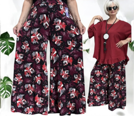 ITALY Mode jersey viscose  wijde broek apart /zeer rekbaar