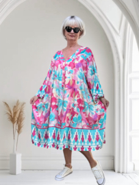 SISSI viscose  ibiza look A-lijn tuniek/jurk