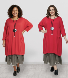 Moonshine  katoen A-lijn jurk stretch