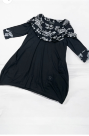 Vincenzo Allocca katoen A-lijn tuniek met een elegante carmenkraag / stretch