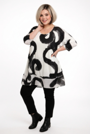 Vincenzo Allocca oversized A-lijn jurk apart stretch /wit/zwart