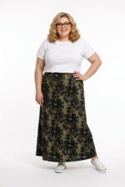 ITALIA MODA viscose tricot rok stretch/zwart /legergroen