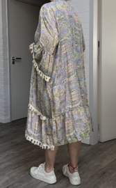 ITALIA MODA viscose/zijde BOHO A-lijn jurk /in meerdere kleuren
