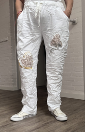 ITALIA katoen jeans broek met hart/apart/ veel stretch/in meerdere kleuren 