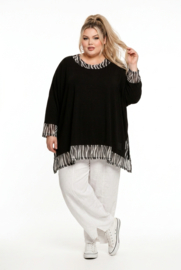 Vincenzo Allocca oversized katoen tricot A-lijn tuniek /apart stretch /zwart/wit