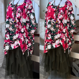 Cindy oversized viscose poncho/tuniek/wrap apart (extra groot)