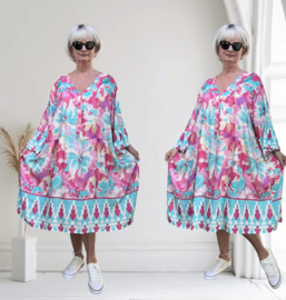 SISSI viscose  ibiza look A-lijn tuniek/jurk