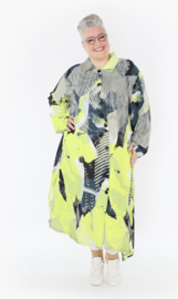 AKH A-lijn vest/blouse jurk met knoopsluiting
