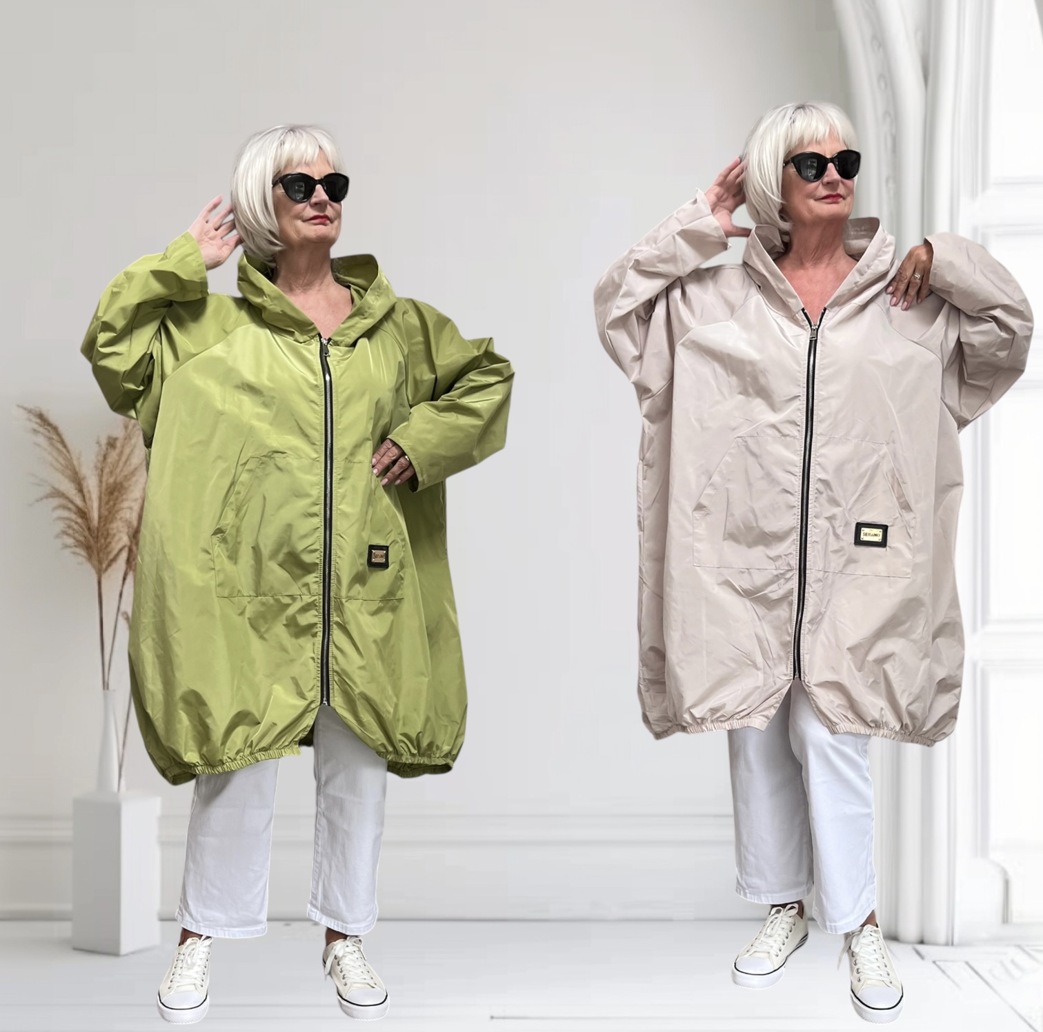 SERANO oversized  tussenjas  waterbestendig met ritssluiting en capuchon /in meerdere kleuren