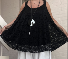 ITALIA oversized kanten top/tuniek gevoerd /stretch /in meerdere kleuren