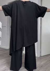 SASHA GRANDE oversized viscose A-lijn tuniek+ broek/stretch zwart