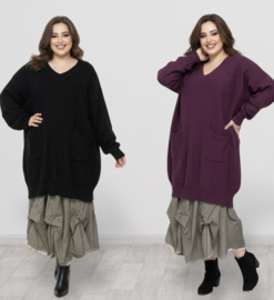 ITALIA oversized viscose gebreide tuniek/top/in meerdere kleuren