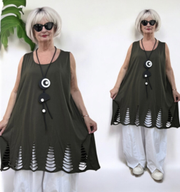 Moonshine  katoen/tricot  A-lijn tuniek stretch apart /in meerdere kleuren