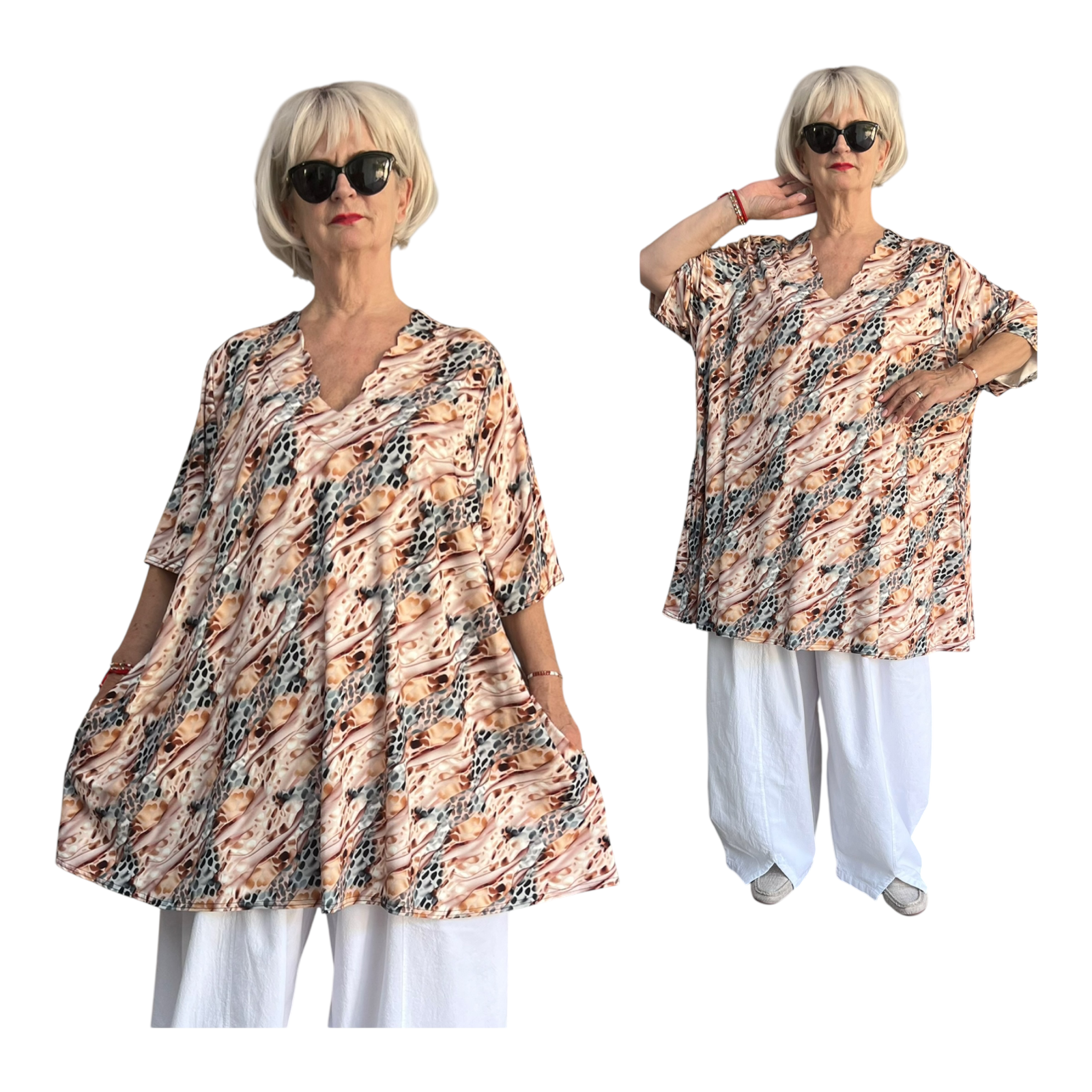 Naveed  oversized viscose jersey A-lijn jurk stretch