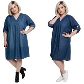 Vincenzo Allocca oversized jeans katoen A-lijn jurk/tuniek apart