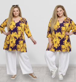 Ophilia viscose A-lijn tuniek  met aparte decolleté stretch