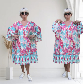 SISSI viscose  ibiza look A-lijn tuniek/jurk