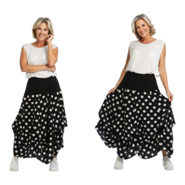 AKH oversized visose rok met verstelbare plooien