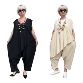 ITALIA katoen jumpsuit met zakken apart stretch /in meerdere kleuren